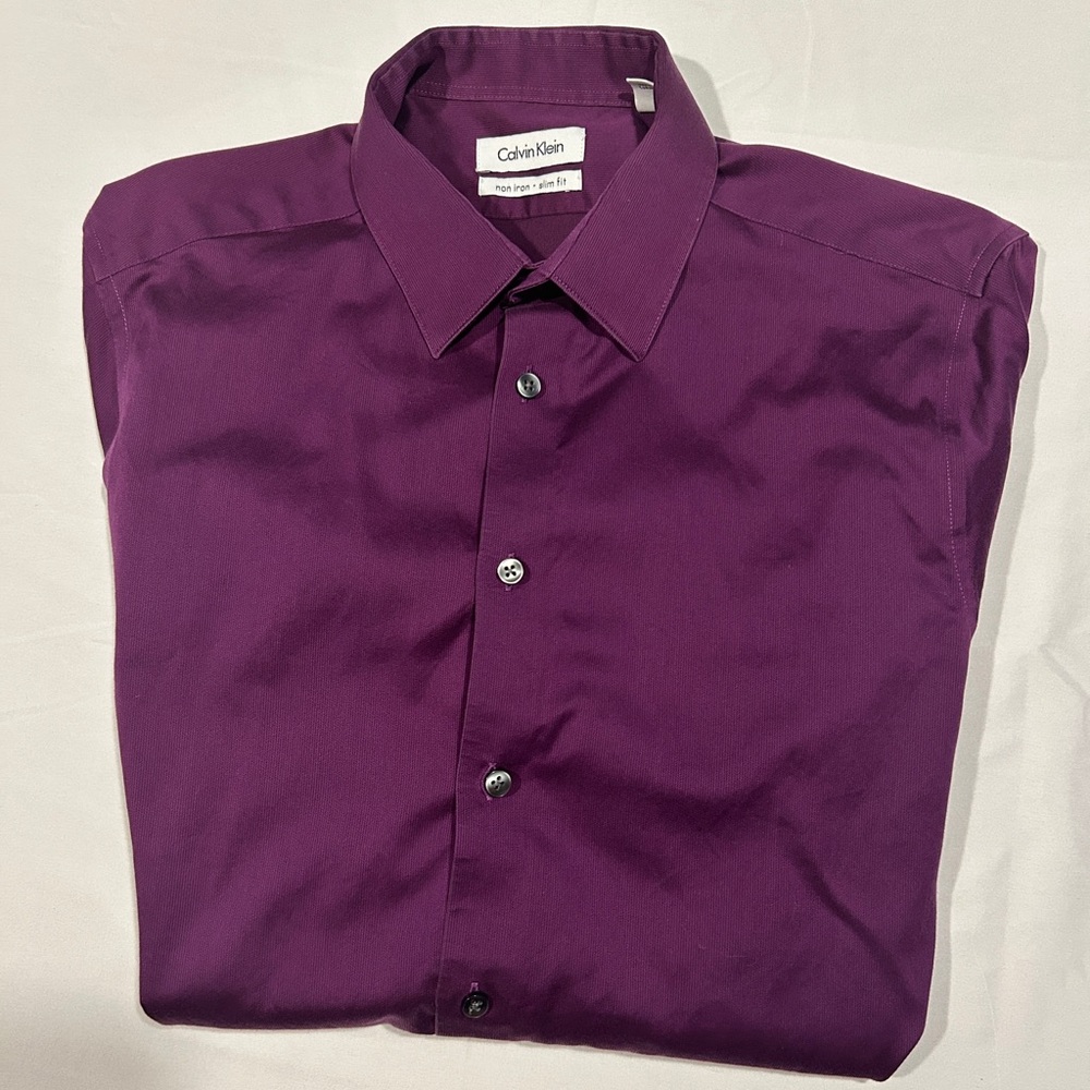 Calvin Klein Men's Deep Purple Dress Shirt